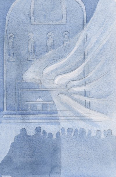 The angels adore Christ in the Holy Eucharist by Elizabeth Wang