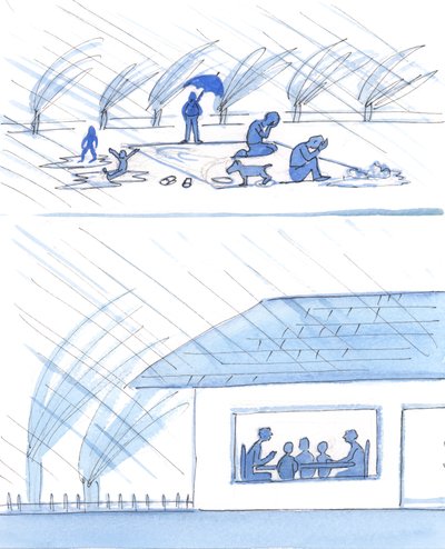 The family which has a roof over its head and a table to eat at is well prepared for everyday life and education, 2003 by Elizabeth Wang