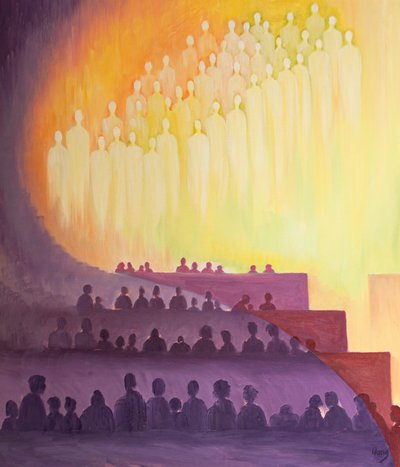 Through the Holy Spirit we are united at Mass with the saints and angels in one Sacrifice of Praise by Elizabeth Wang