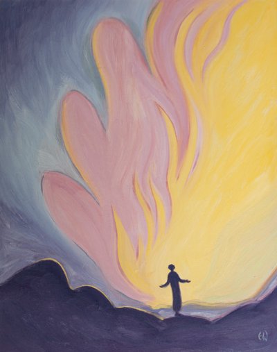 Through the gift of contemplation a soul can glimpse the awesome fire of love which is the Holy Trinity by Elizabeth Wang