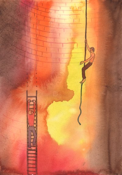 To intercede for someone trapped in grave sin is like holding out a hand to a man trapped on a broken ladder, with only Hell below by Elizabeth Wang