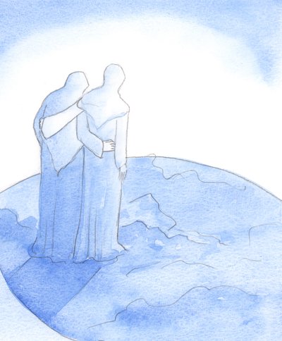 When Our Lady greeted Elizabeth at the Visitation, they praised God for His love. Our Lady held in mind the whole world which Her Son wished to help by Elizabeth Wang