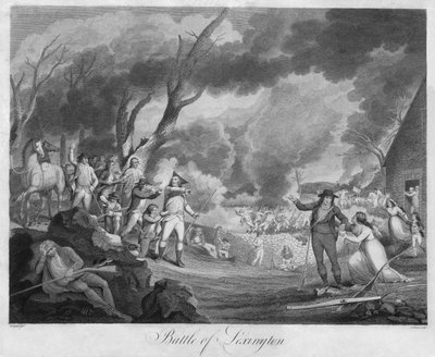 Battle of Lexington, engraved by Cornelius Tiebout (1768-1835) by Elkanah (after) Tisdale