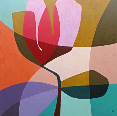 Vibrant Abstract Flower by Ellen Greup