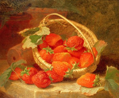 A Basket of Strawberries on a Stone Ledge, 1888 by Eloise Harriet Stannard