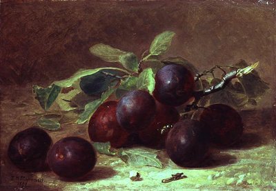 A Wasp Resting on a Sprig of Victoria Plums by Eloise Harriet Stannard