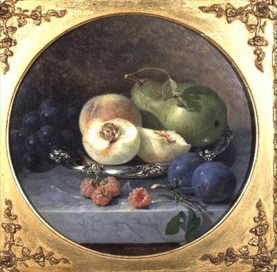 Still Life of Fruit on a Marble Ledge by Eloise Harriet Stannard