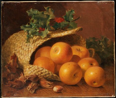 Still Life with Apples, Hazelnuts and Holly by Eloise Harriet Stannard