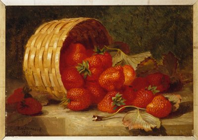 Strawberries in a Wicker Basket on a Ledge by Eloise Harriet Stannard