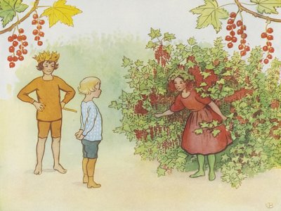 Lasse Liten in the Garden 1923 by Elsa Beskow