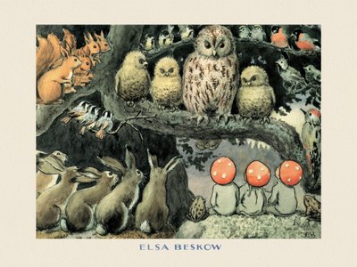 The Tomte Children - The Forest Animals Border by Elsa Beskow