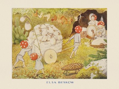 The Children of the Forest - Mushroom Kids Cotton by Elsa Beskow