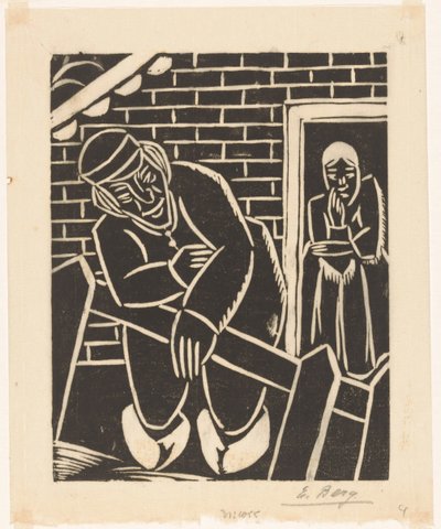 Farmer in Front of His House by Else Berg (signed by artist)