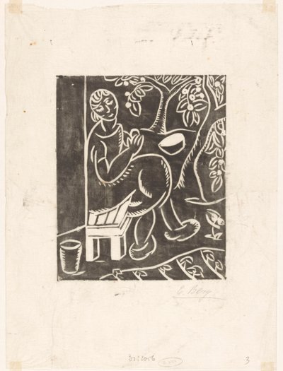Woman on a Bench by Else Berg (signed by artist)