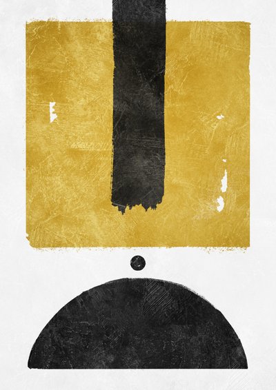 Golden Black Geometric Forms by Ema Paraschiv