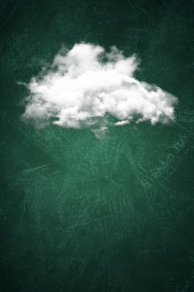 Lone Cloud Deep Green by Ema Paraschiv