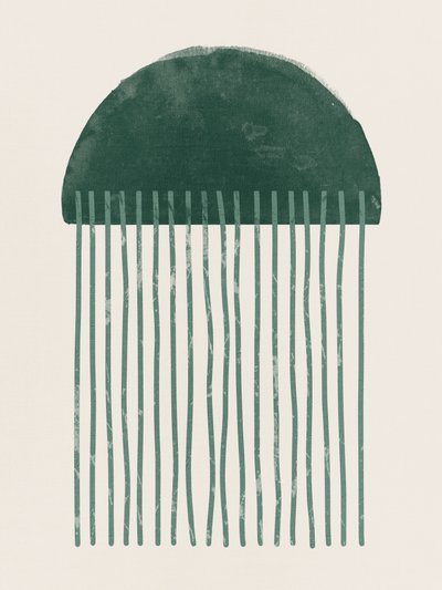 Minimalist Green Rain by Ema Paraschiv