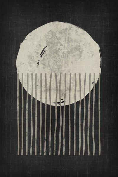 Monochrome Abstract Moon by Ema Paraschiv