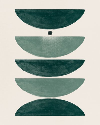 Stacked Green Shapes by Ema Paraschiv