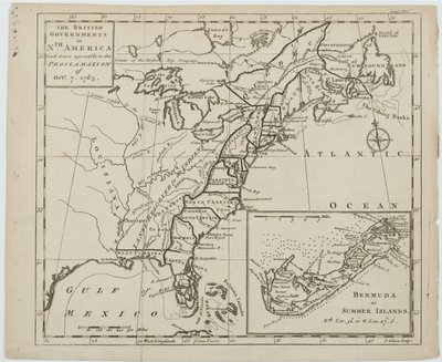 Map of The British Governments in North America, engraved by J. Gibson by Emanuel Bowen