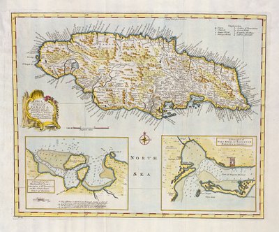 Map of the Island of Jamaica, divided into its Principal Parishes c.1760 by Emanuel Bowen