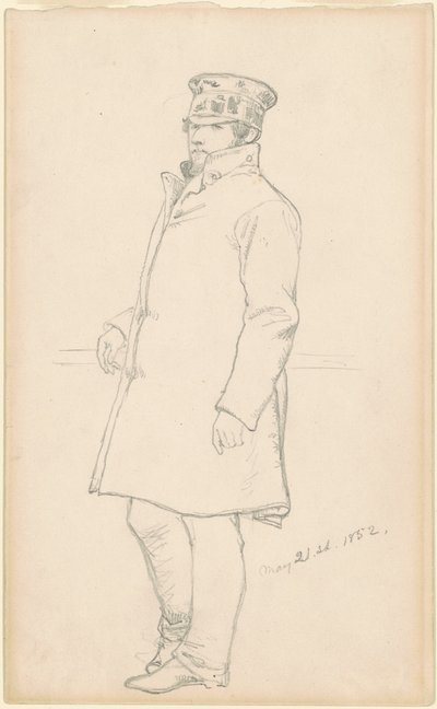 Man in Cap and Coat by Emanuel Gottlieb Leutze