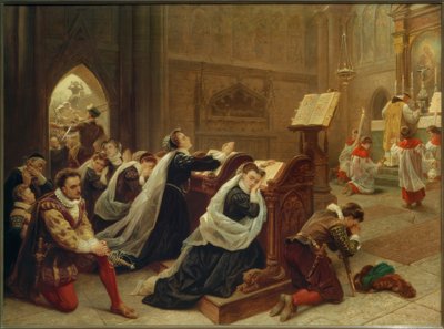 Mary Stuart...hearing the First Mass by Emanuel Gottlieb Leutze