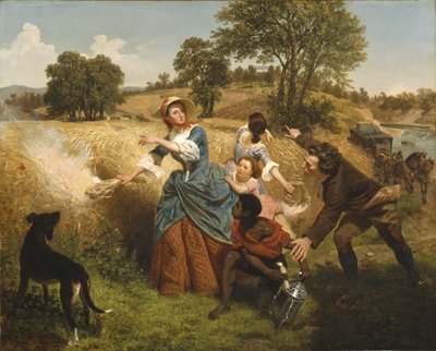 Mrs. Schuyler Burning Her Wheat Fields on the Approach of the British by Emanuel Gottlieb Leutze