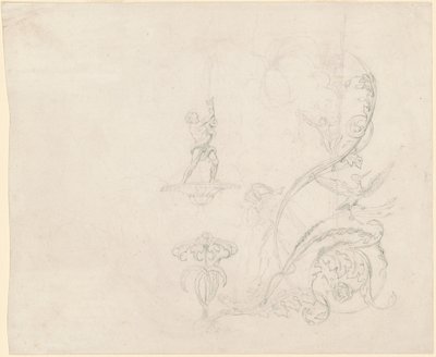 Studies of Fountain Decorations by Emanuel Gottlieb Leutze