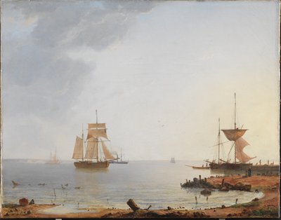 Ships Off the Coast of Zealand. Morning by Emanuel Larsen