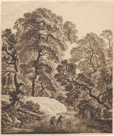 An Oak Forest with a Family of Travelers by Emanuel Steiner