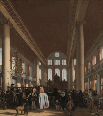 Interior of the Portuguese Synagogue in Amsterdam by Emanuel de Witte