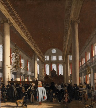 Interior of the Portuguese Synagogue in Amsterdam by Emanuel de Witte
