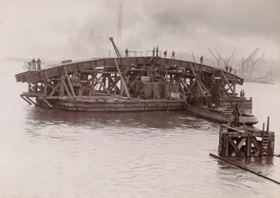 Construction of Vauxhall Bridge, London by Emberson and Sons