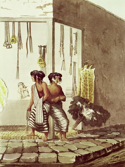 Pampa Indians at a Store in the Indian Market of Buenos Aires, from 