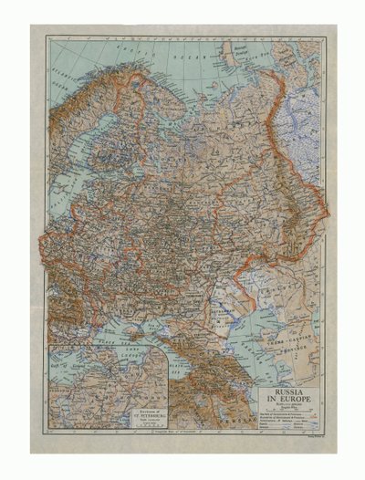 Map of Russia in Europe by Emery Walker