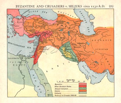 Byzantine and Crusaders vs. Seljuks, circa 1130 A.D. by Emery Walker Ltd