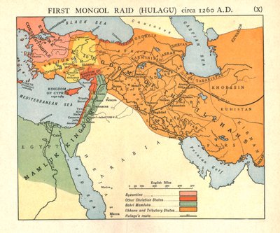 First Mongol Raid Hulagu, circa 1400 A.D., c1915 by Emery Walker Ltd