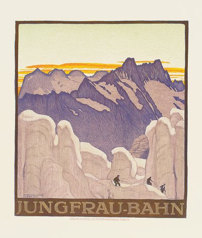 Jungfrau-Bahn, poster advertising the Jungfrau mountain railway by Emil Cardinaux