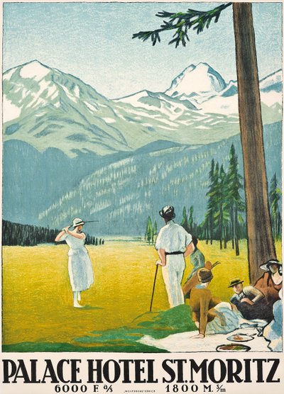 Poster advertising the Palace Hotel at St. Moritz by Emil Cardinaux
