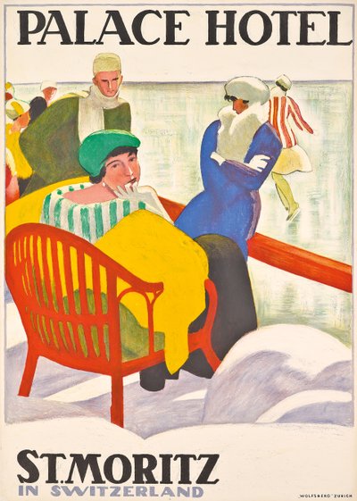Poster advertising the Palace Hotel at St. Moritz by Emil Cardinaux