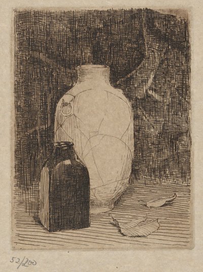 Still Life with Vase and Bottle by Emil Carlsen