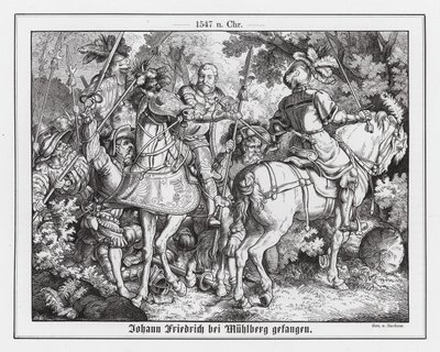 Capture of Elector John Frederick of Saxony at the Battle of Muehlberg by Emil Eugen Sachsse