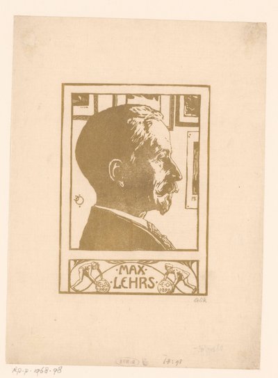 Portrait of Max Lehrs by Emil Orlik (signed by artist)