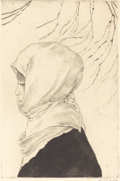 Japanese Woman in Winter Dress by Emil Orlik