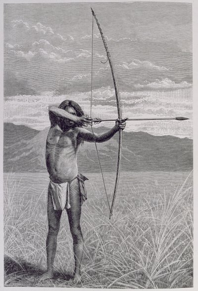 A Veddah of Ceylon Shooting with the Bow, from 