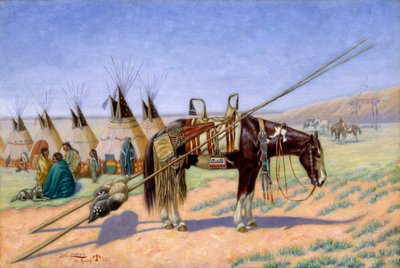 Indians in Camp at 101 Ranch by Emil W. Lenders