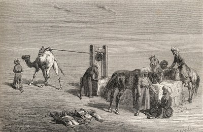 A well in the desert between Samarkand and Karshi, Uzbekistan, illustration from 