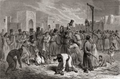Adulterers Being Stoned and Hung in Turkey, illustration from 