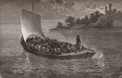 Arminio Vambery and His Companions Navigating the Caspian Sea in 1863, Illustration from 